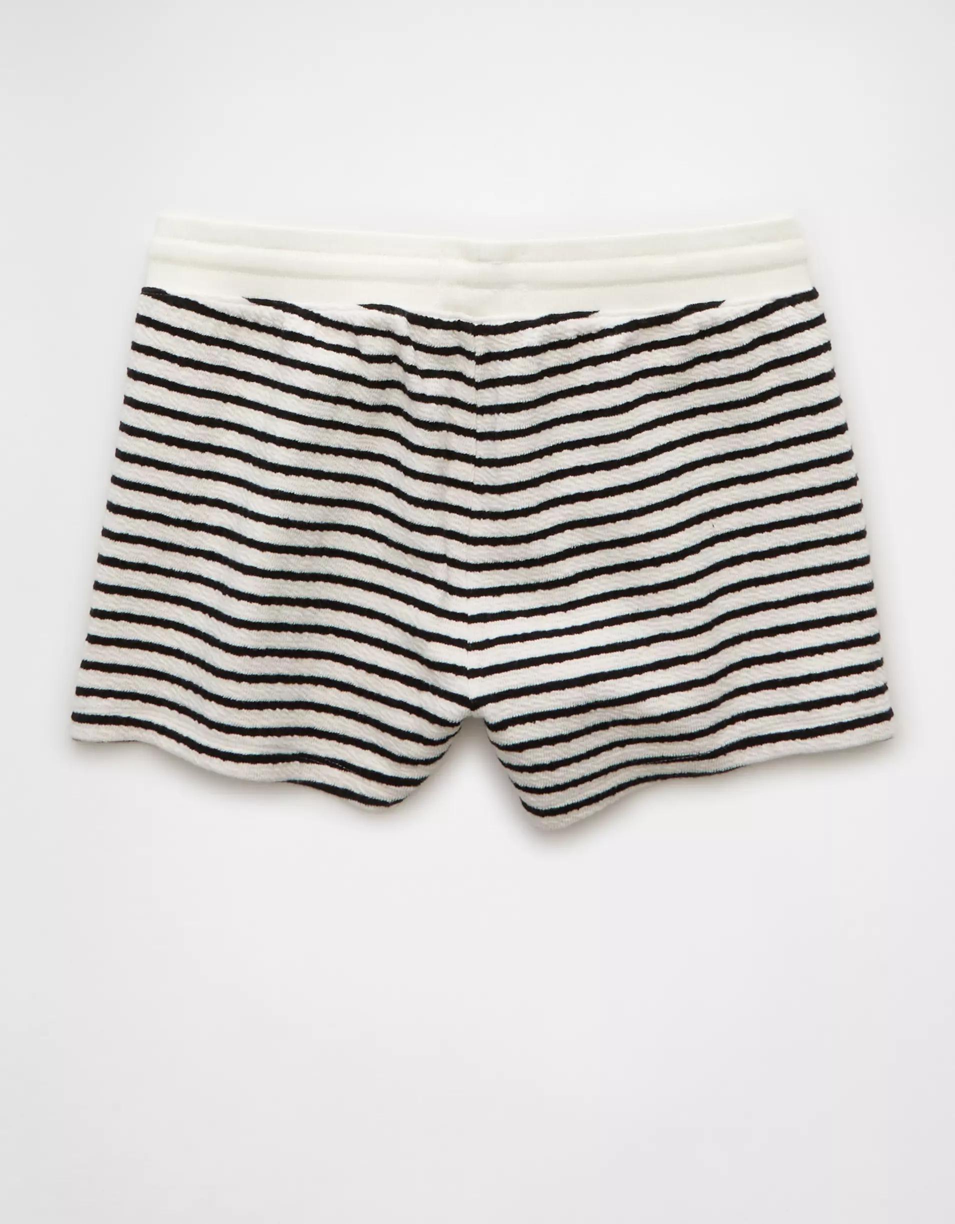 AE High-Waisted Striped Fleece Short Product Image