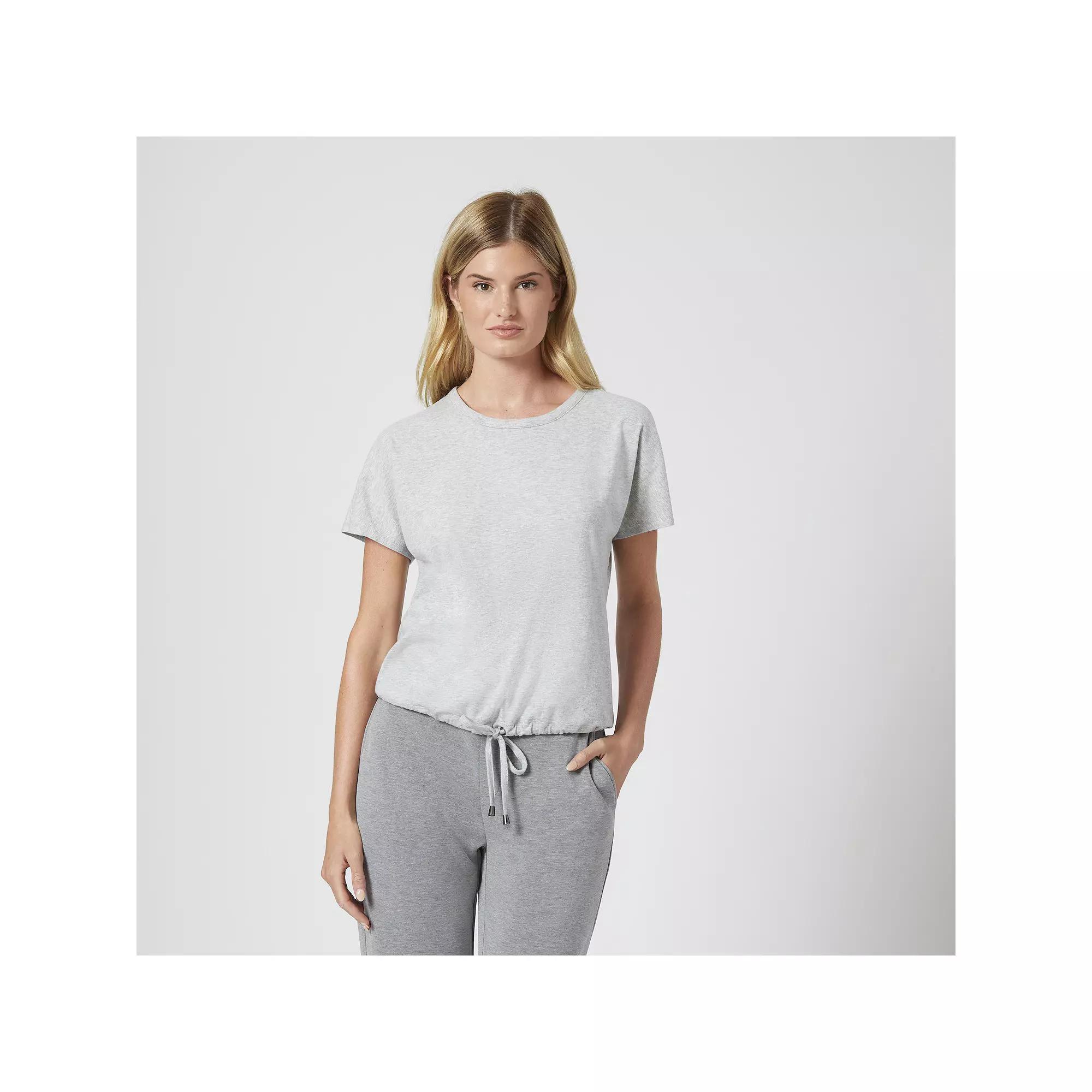 Womens Grey & Gray Crewneck Dolman Sleeve Tee, Women's, Size: Small, Grey Gray Product Image