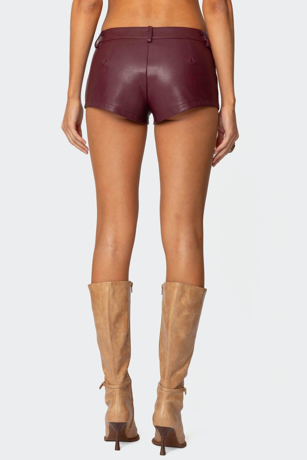Melaney Faux Leather Micro Shorts Product Image