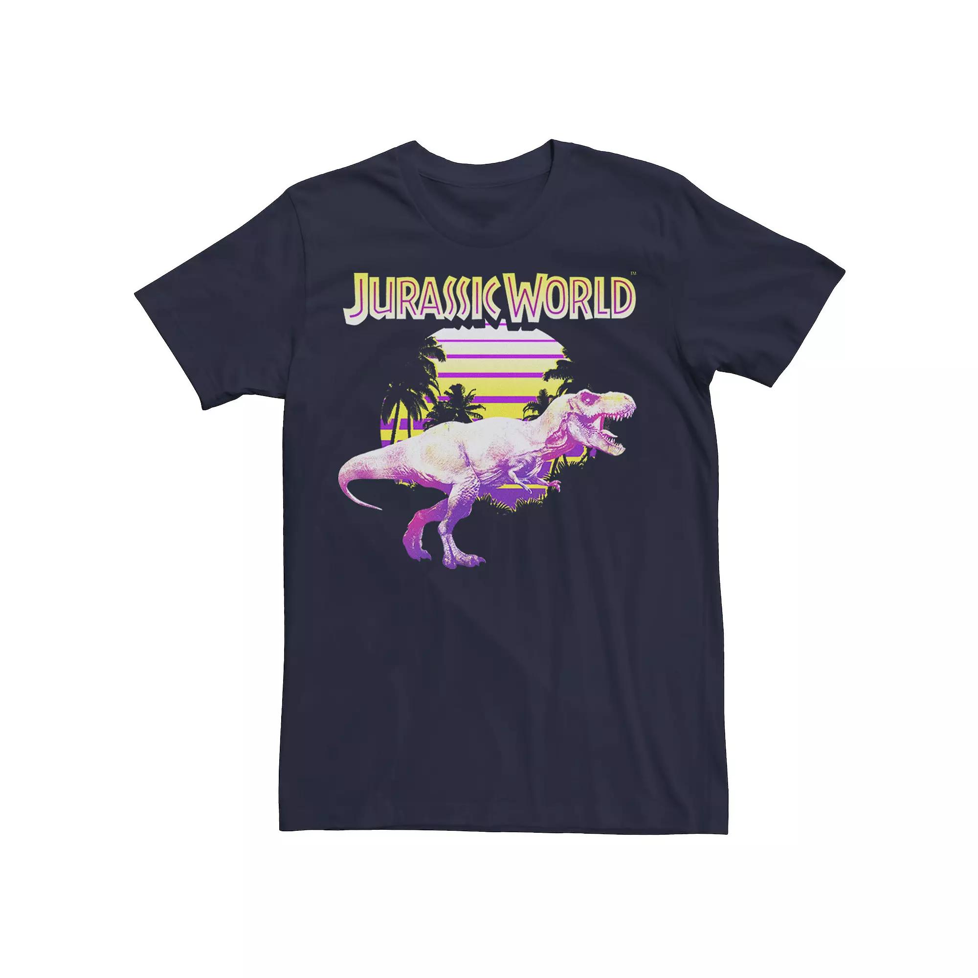 Men's Jurassic World Neon Purple & Yellow T-Rex Tee,  Product Image