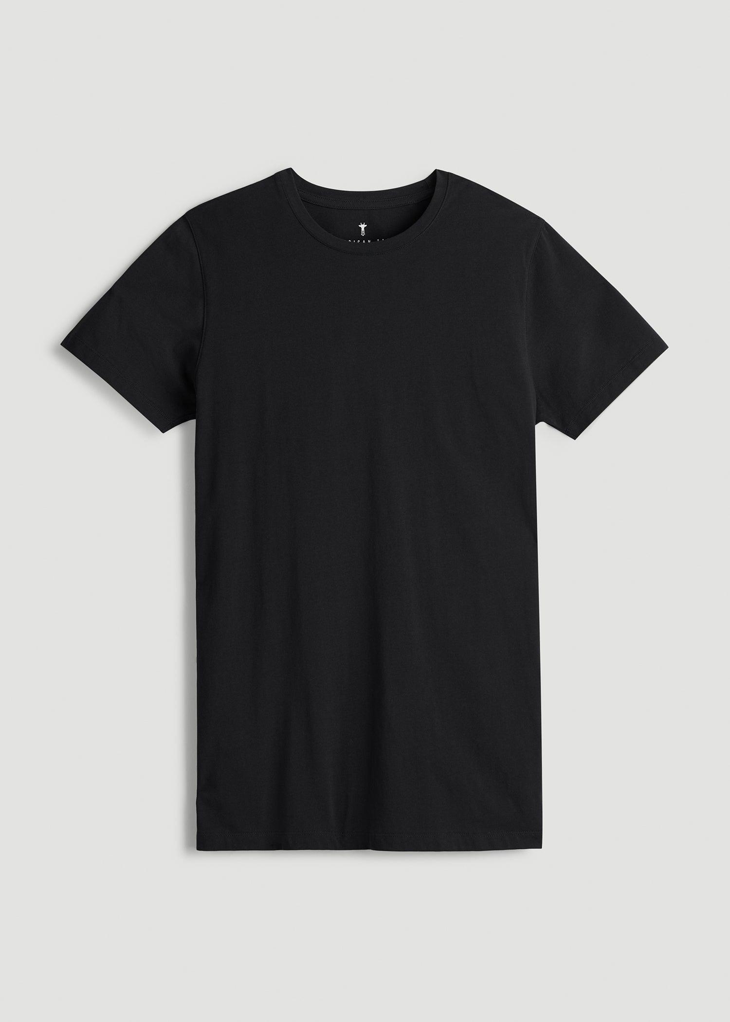 Modern Fit Garment Dyed Cotton T-Shirt for Tall Men in Black Male Product Image