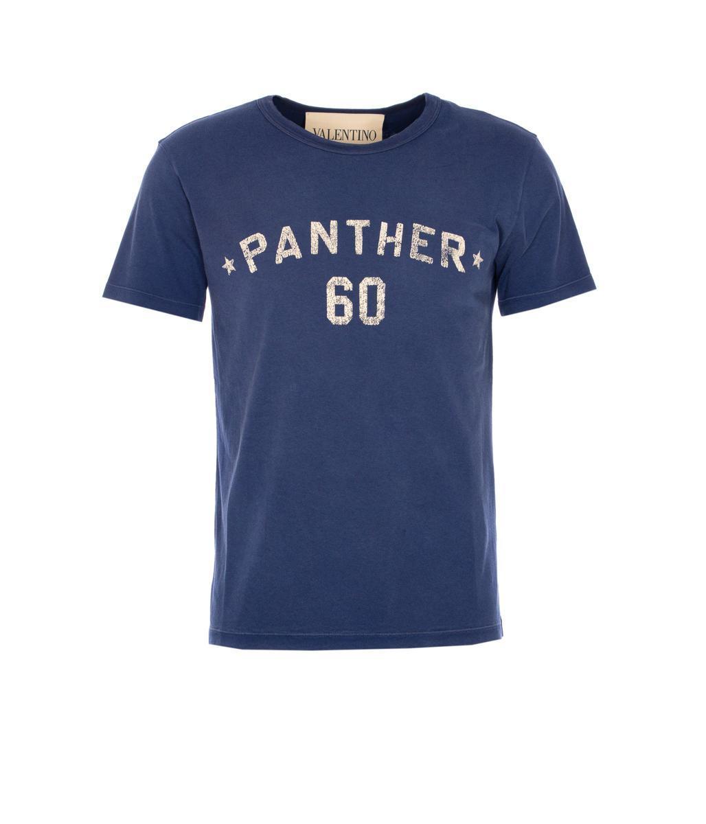 VALENTINO Garavani Navy Cotton T-shirt In Blue Product Image