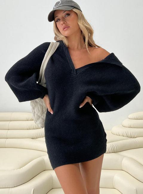 Thorelle Sweater Mini Dress Black Product Image