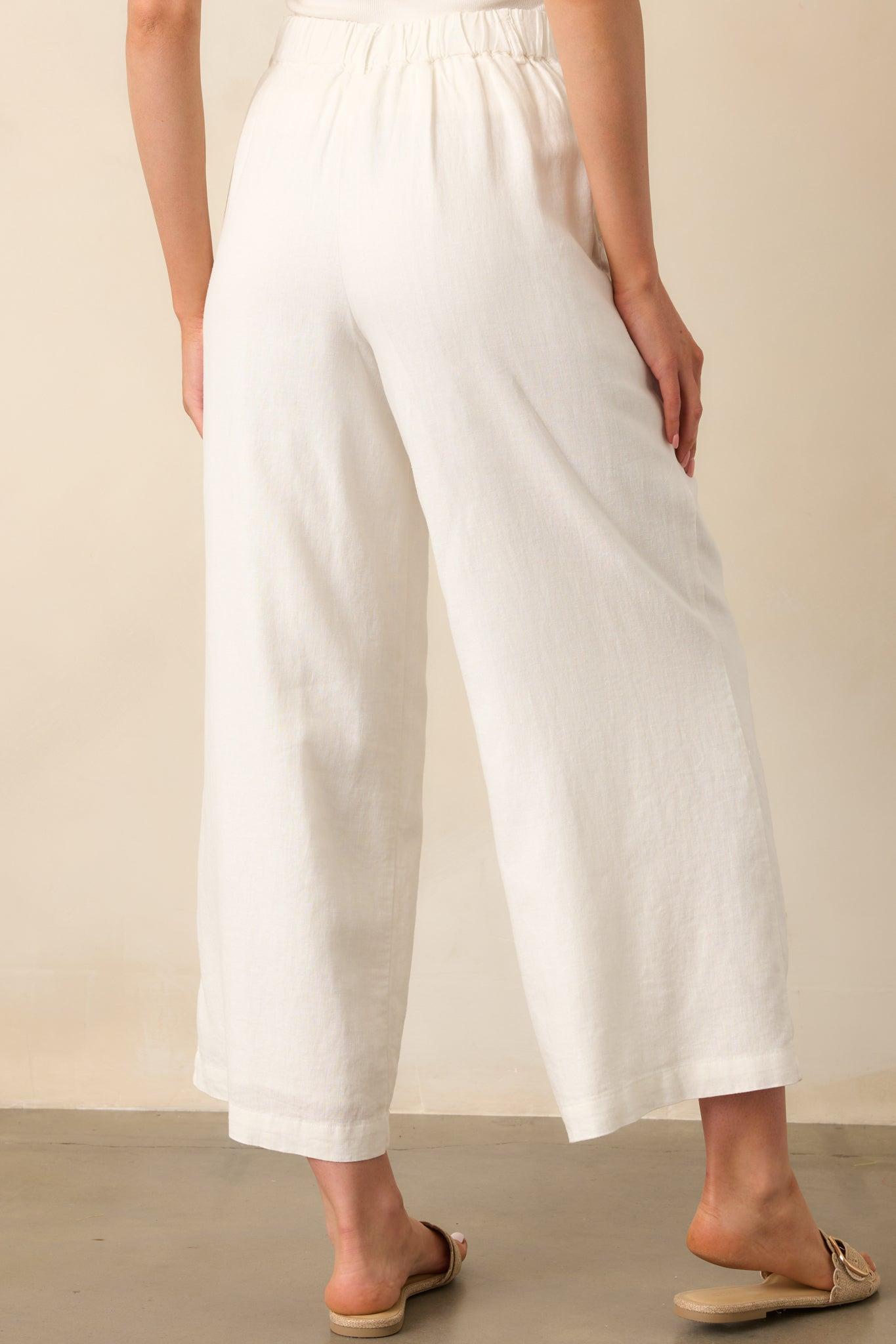 Z Supply White Topanga Wide Leg Linen Pant Product Image
