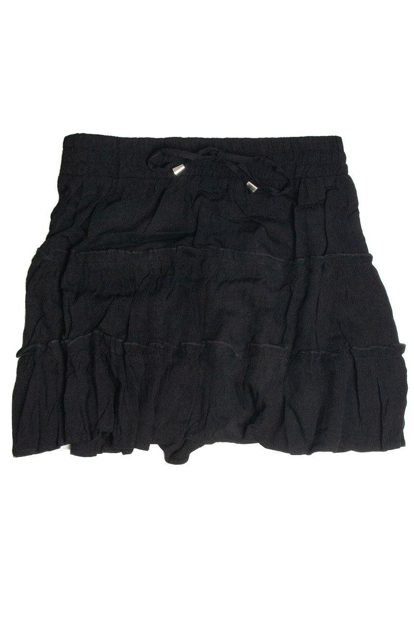 Black Ruffle Tiered Mini Skirt Product Image