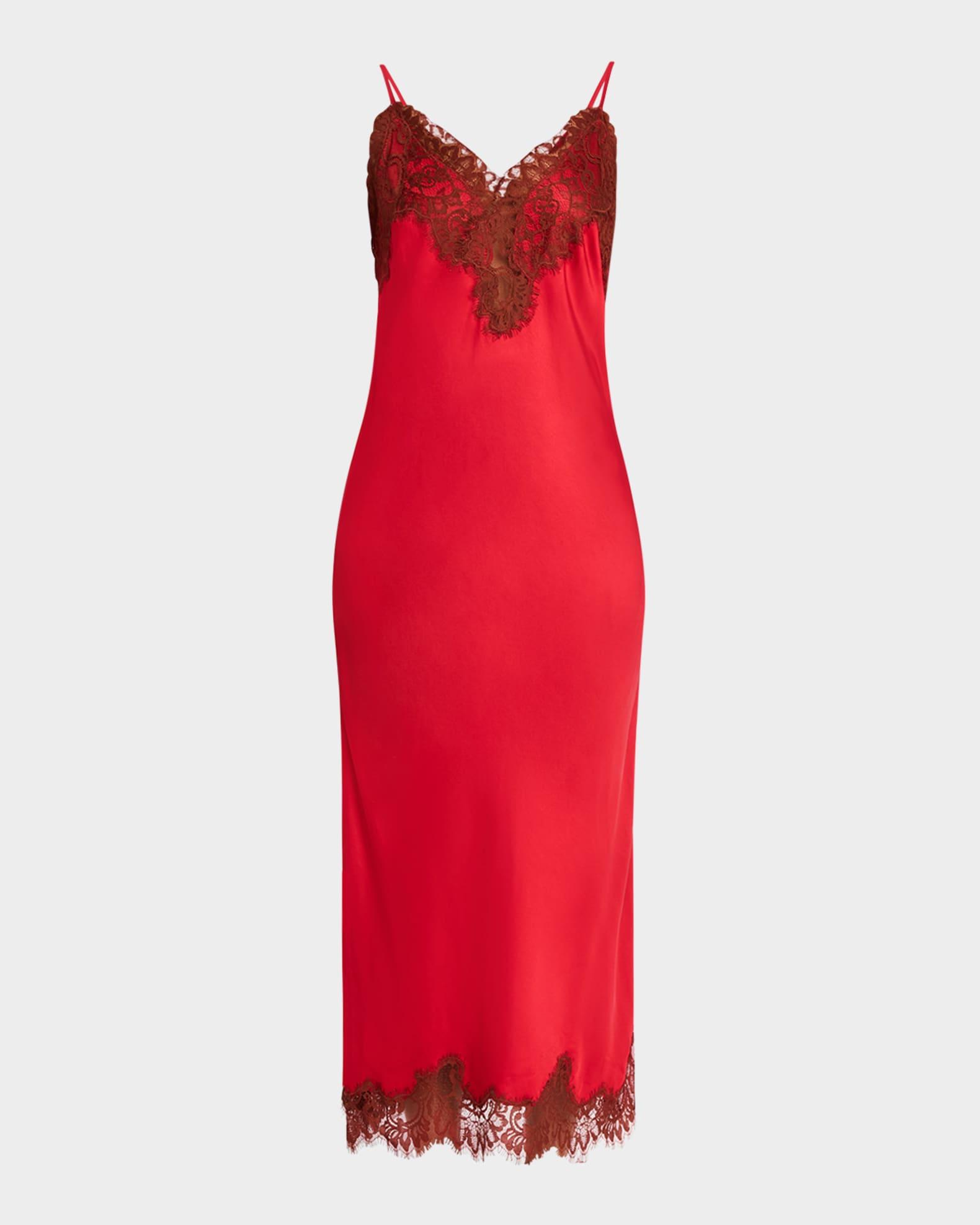 Lennon Satin Lace Slip Dress Product Image