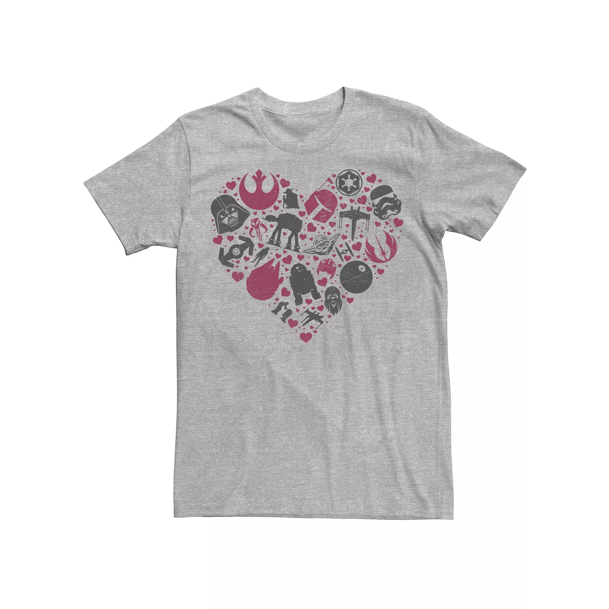 Men's Star Wars Heart Icon Fill Tee, Size: XL, Athletic Grey Product Image