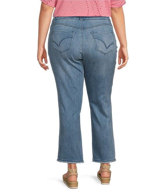 Democracy Plus Size #double;Ab#double;solution® Slim Straight High Rise Embroidered Cascading-D Back Pocket Jeans Product Image