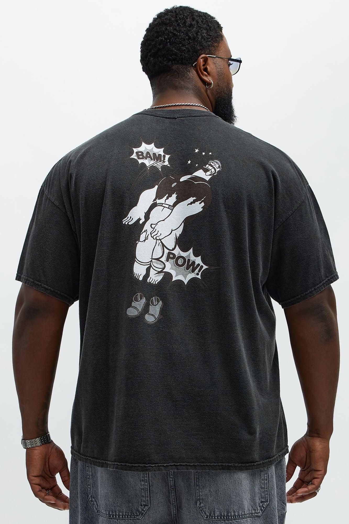 Popeye The Knock-Out Man Short Sleeve Tee - Black Wash Male Product Image