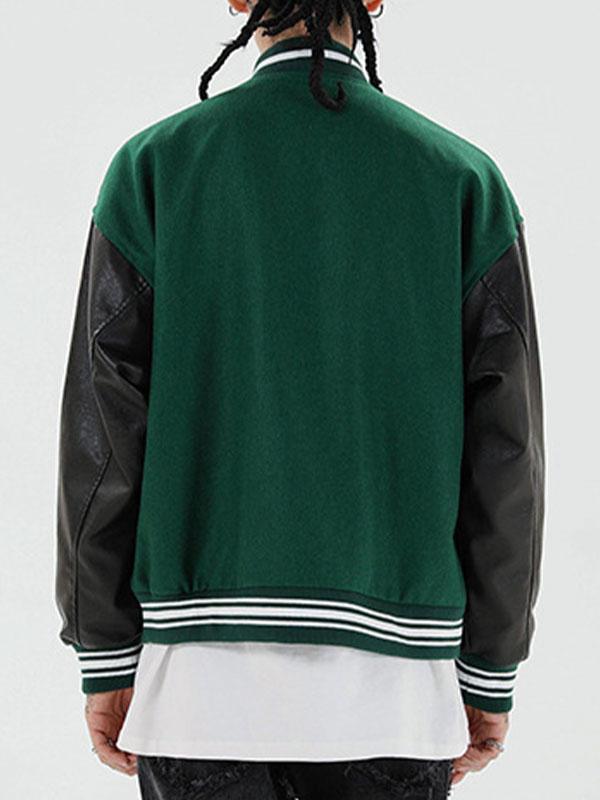 Men's Toweling Embroidered Varsity Jacket Product Image