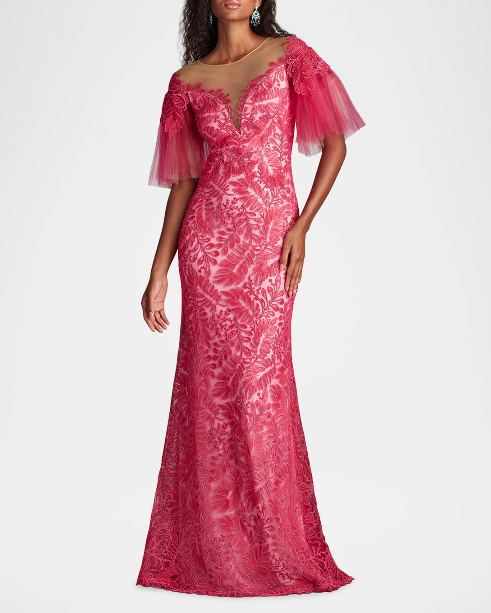 Corded Lace Illusion Trumpet Gown Product Image