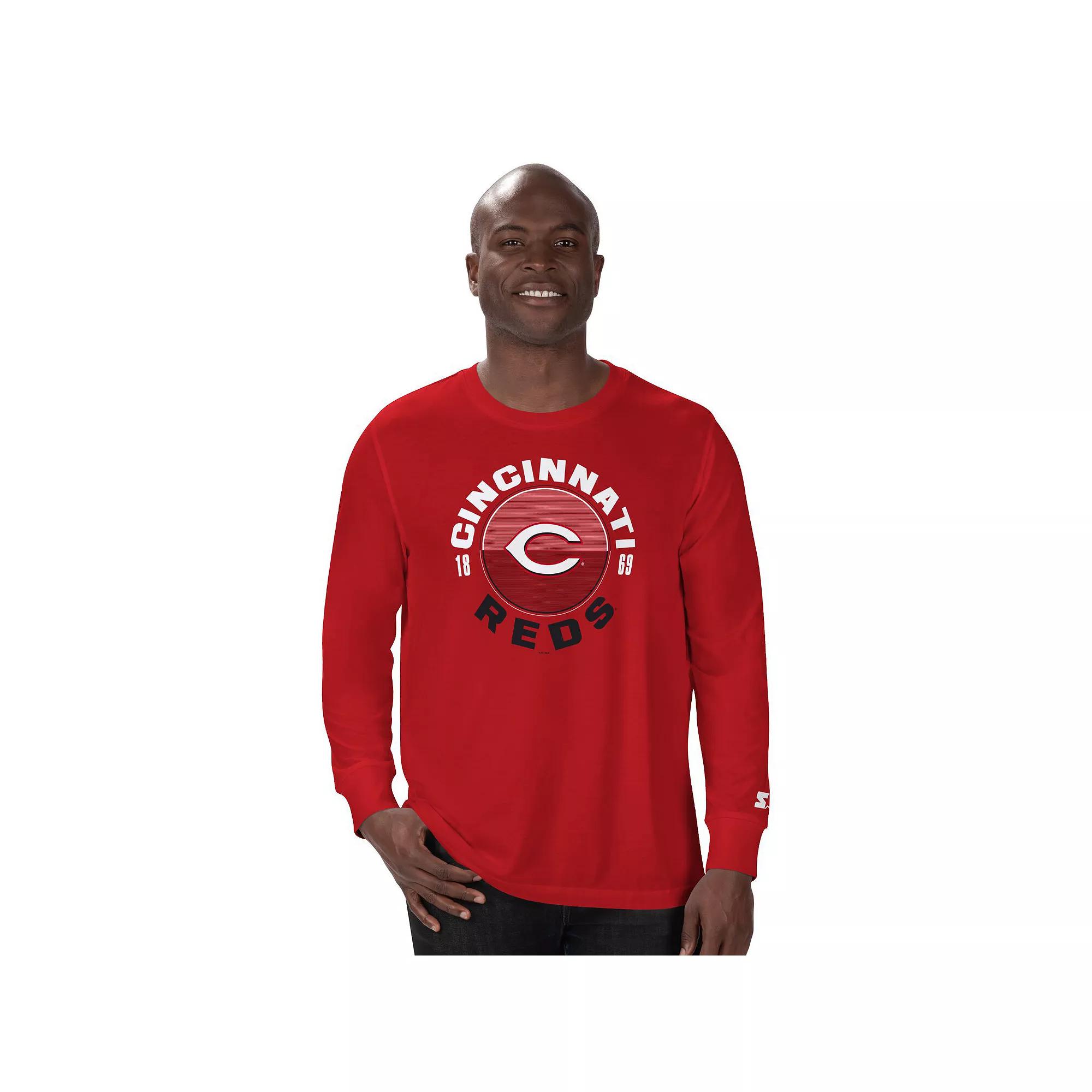 Men's Starter Red Cincinnati Reds Halftime Long Sleeve T-Shirt, Size: XL, Red Red Product Image