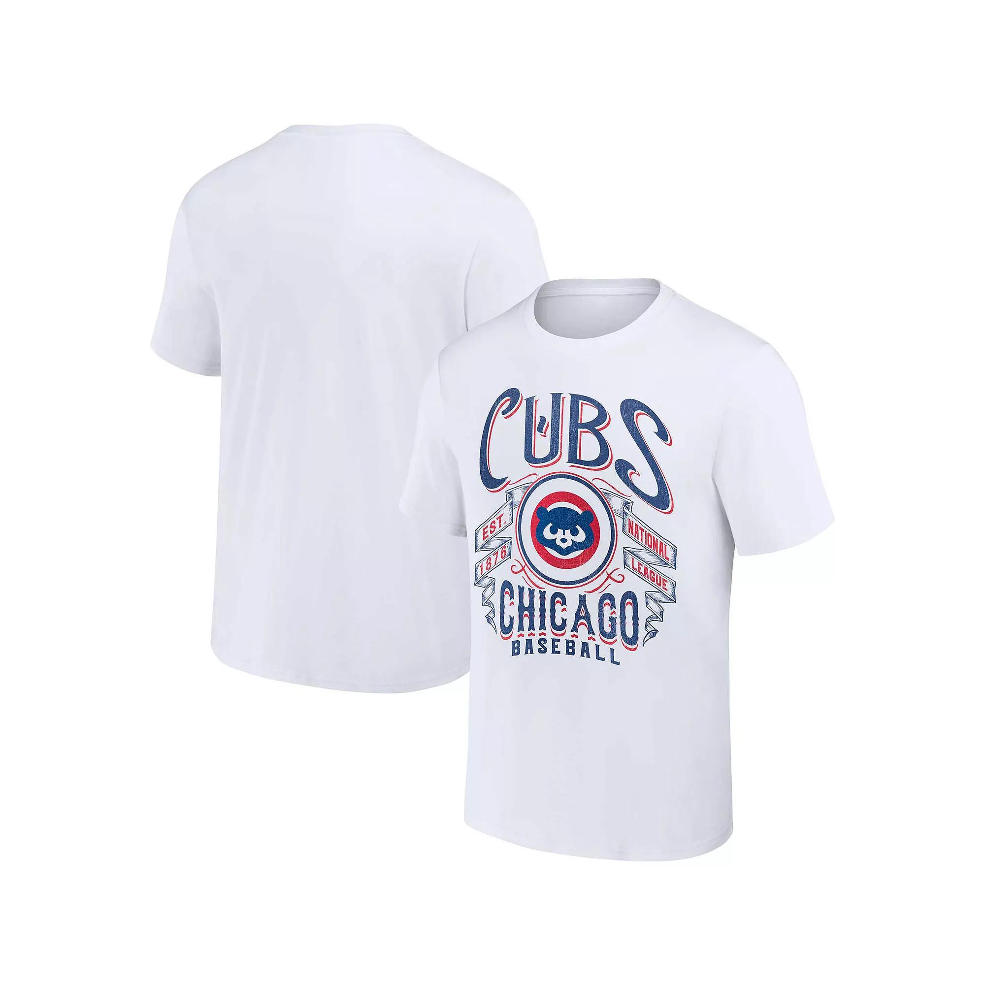 Men's Darius Rucker Collection by Fanatics White Chicago Cubs Distressed Rock T-Shirt, Size: Small Product Image