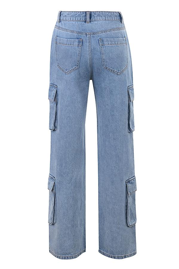 Ria  blue washed utility jeans Product Image