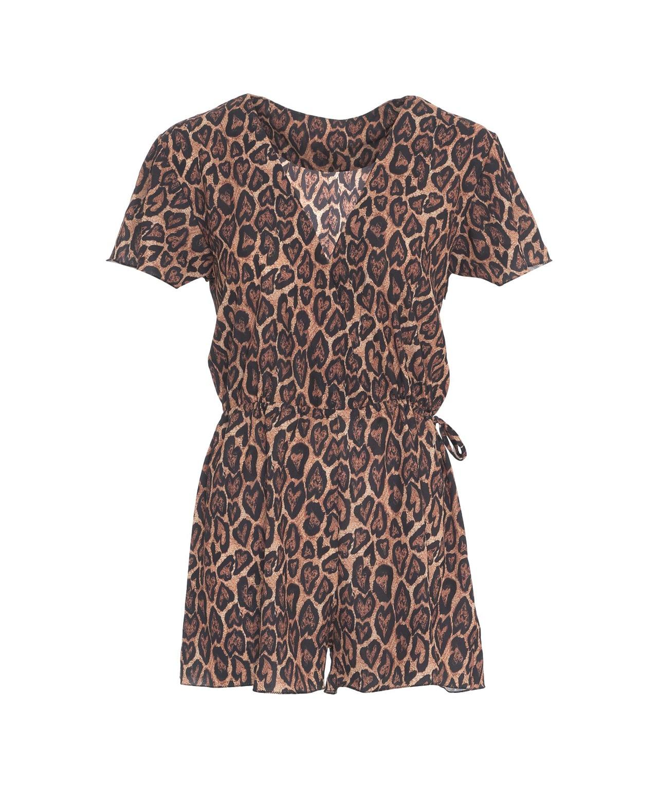 Short jumpsuit with animal print Product Image