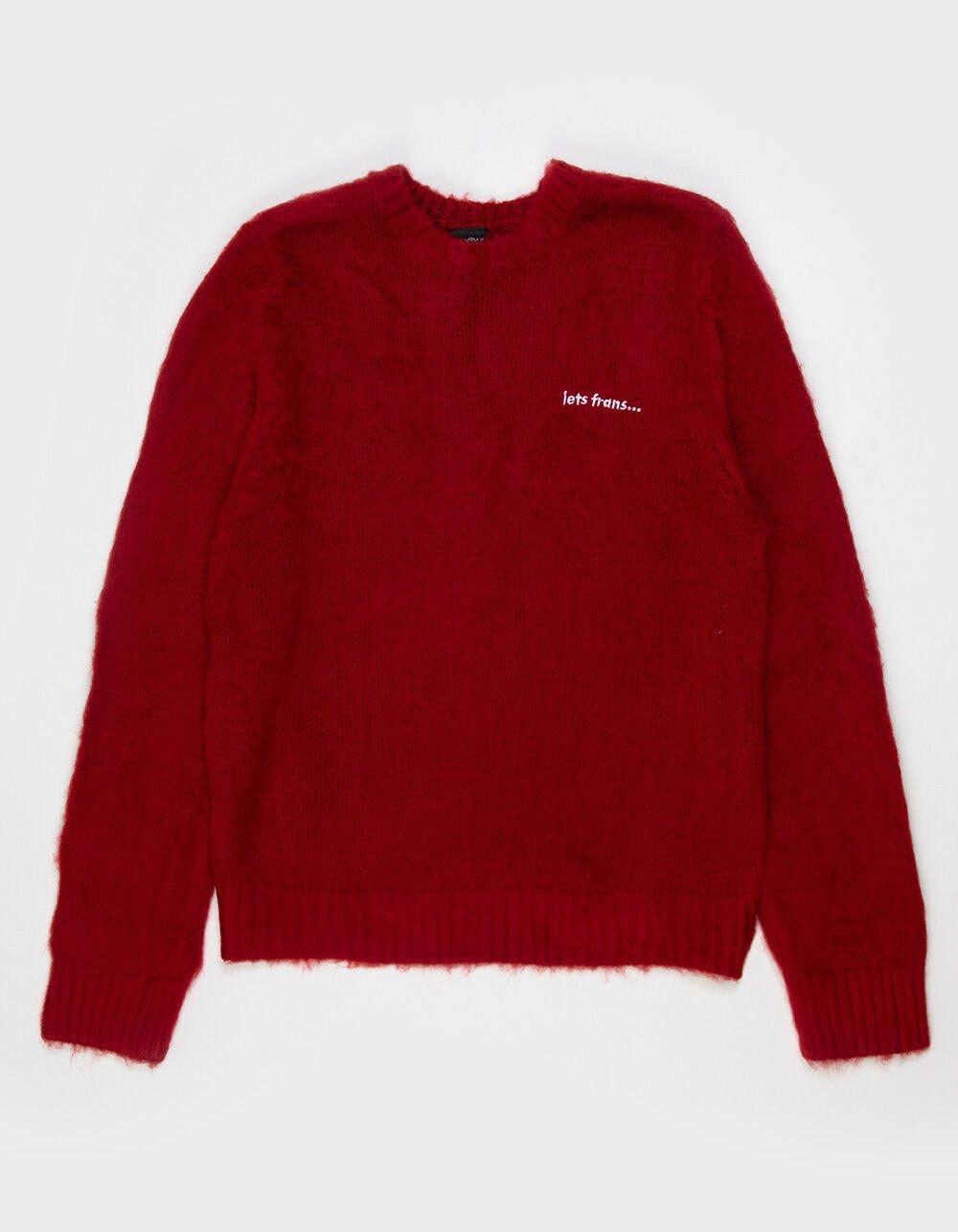 IETS FRANS Brushed Mens Crewneck Sweater - RED Product Image