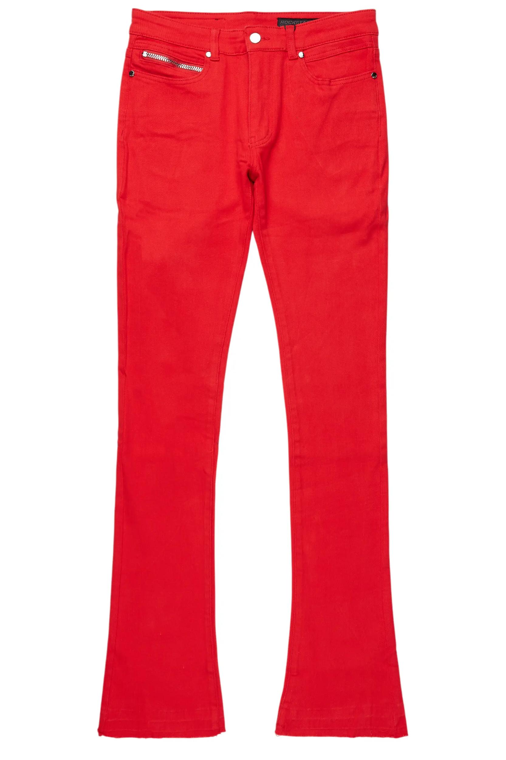 Dag Red Stacked Flare Jean Male Product Image