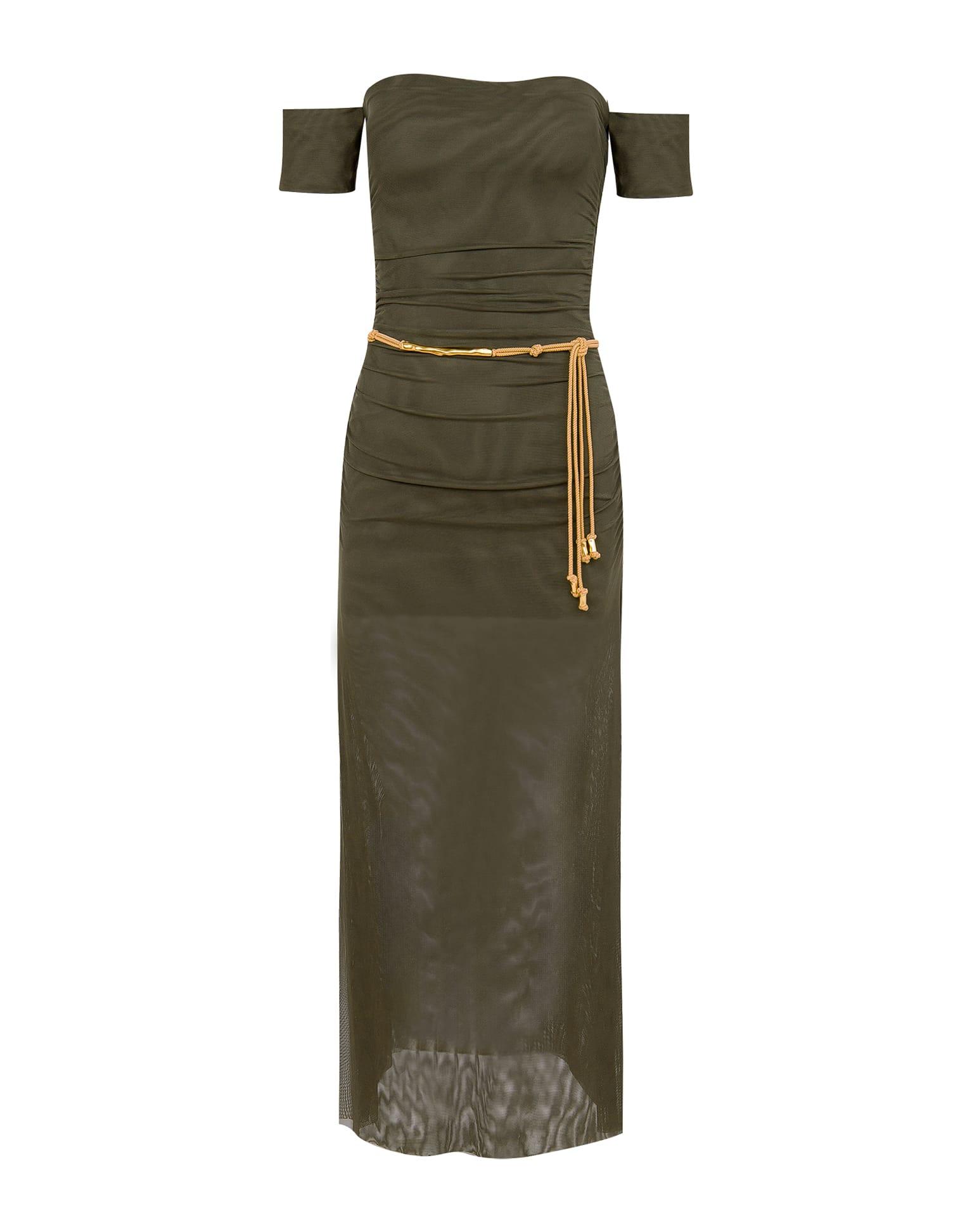 Brine Detail Long Dress (Exchange Only) - Evergreen Product Image