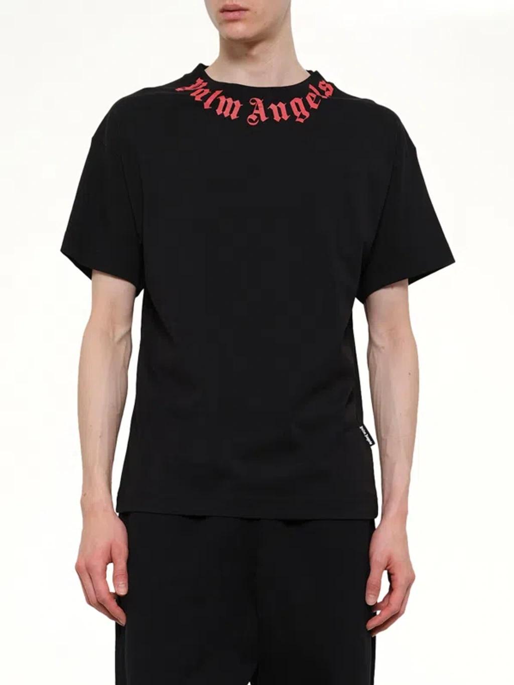 PALM ANGELS Logo Graphic Cotton T-shirt In Black Product Image