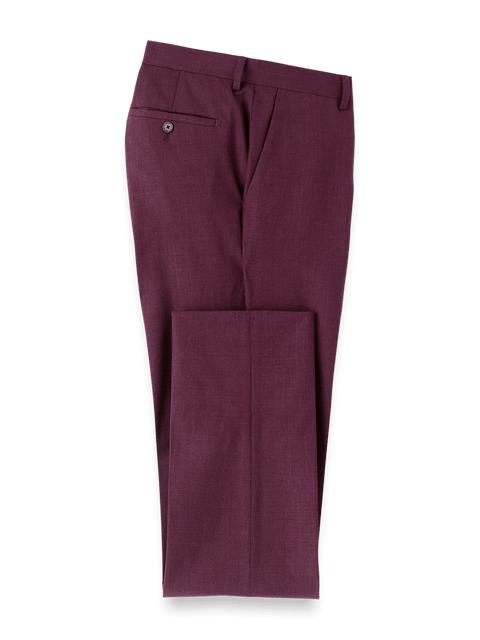 Wool Stretch Bengaline Suit Pants - Plum Product Image