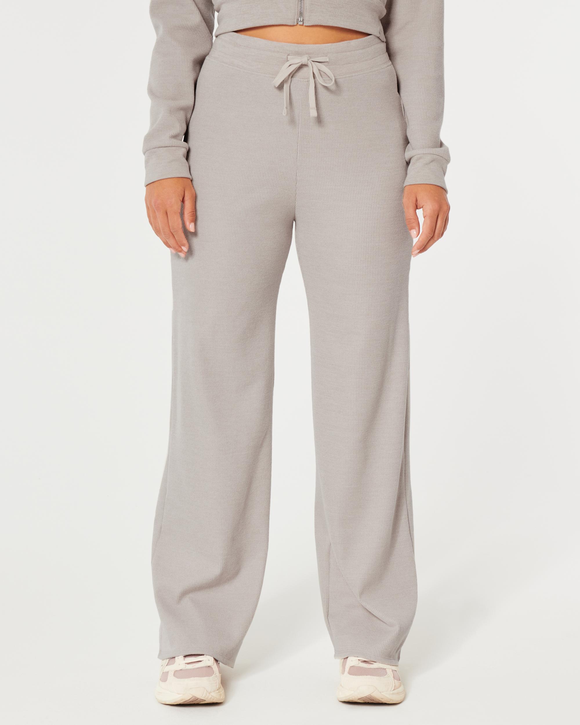 Gilly Hicks Cozy Micro-Waffle Wide-Leg Pants Product Image