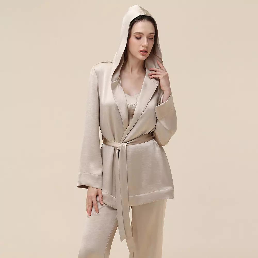 Women's Adyson Parker Satin Cami and Robe Set,  Product Image