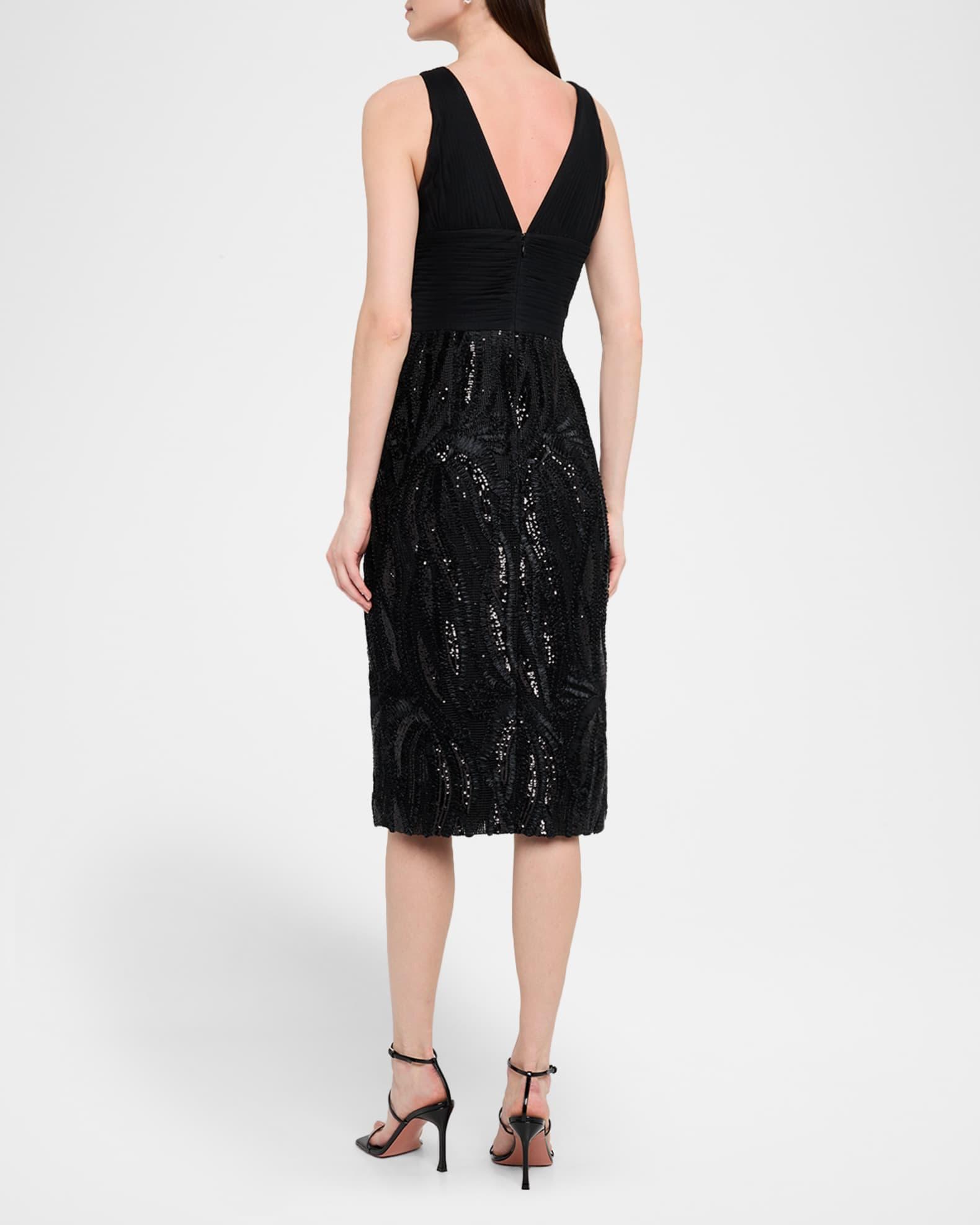 Sleeveless Sequin-Embroidered Midi Dress Product Image