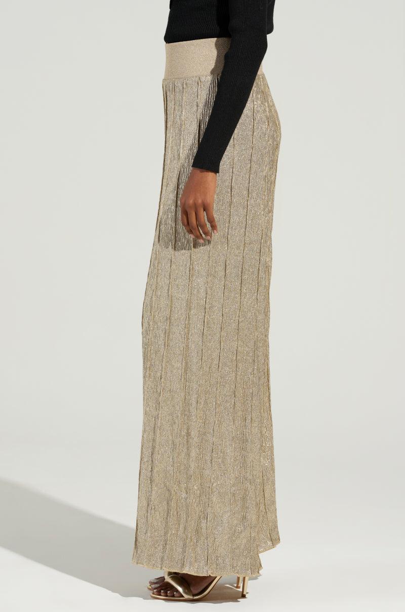 FEELING GODLY PLEATED HIGH WAIST PANT IN GOLD Product Image