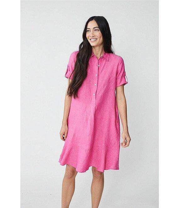 J.McLaughlin Wellesley Solid Denim Point Collar Dress Product Image