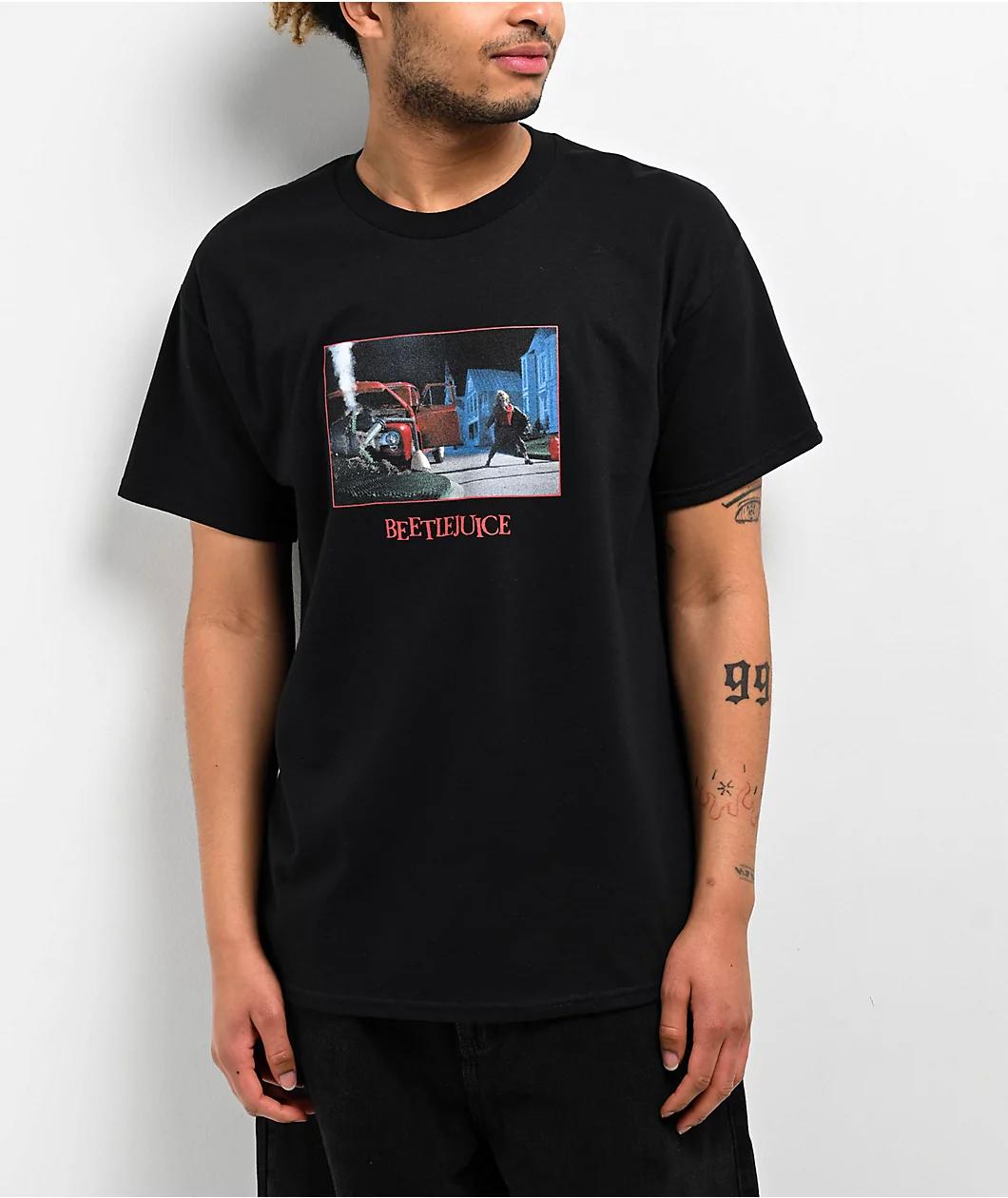 Welcome x Beetlejuice Tombstone Black T-Shirt Product Image