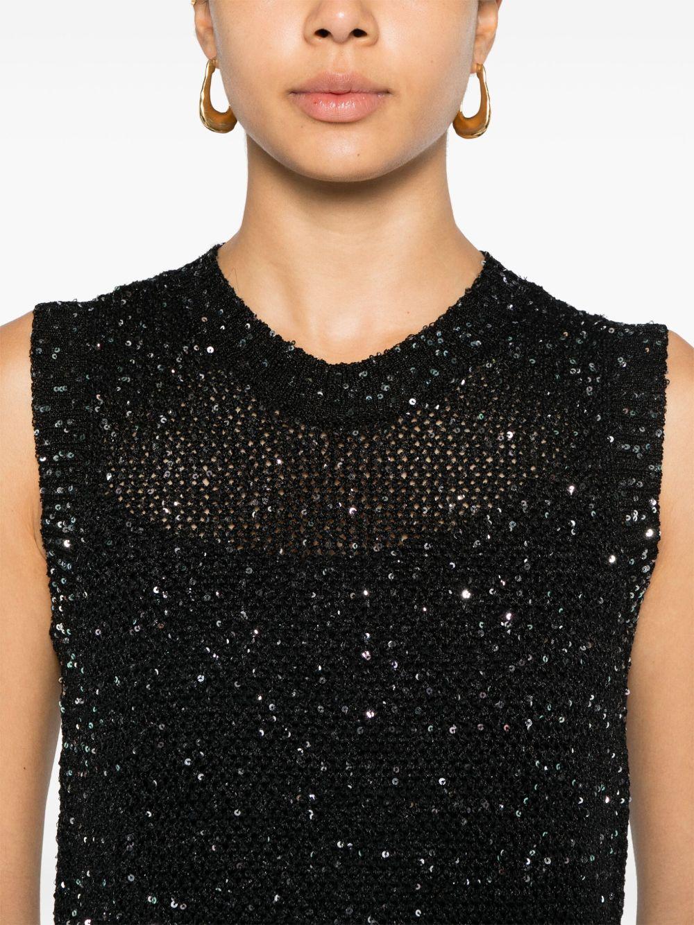 sequin-embellished sleeveless top Product Image
