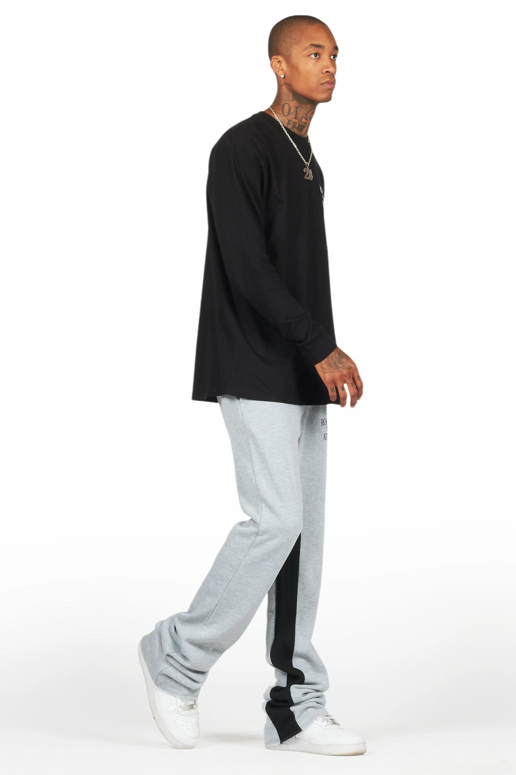 Briggs Black/Grey Long Sleeve T-Shirt/Baggy Pant Set Male Product Image