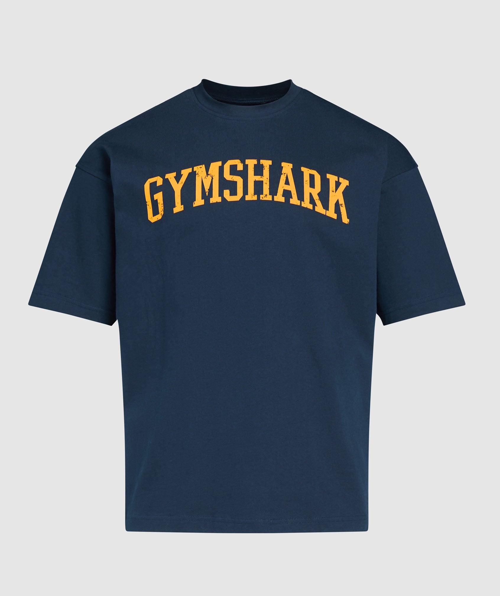 Gymshark Collegiate T-Shirt - Navy Male Product Image