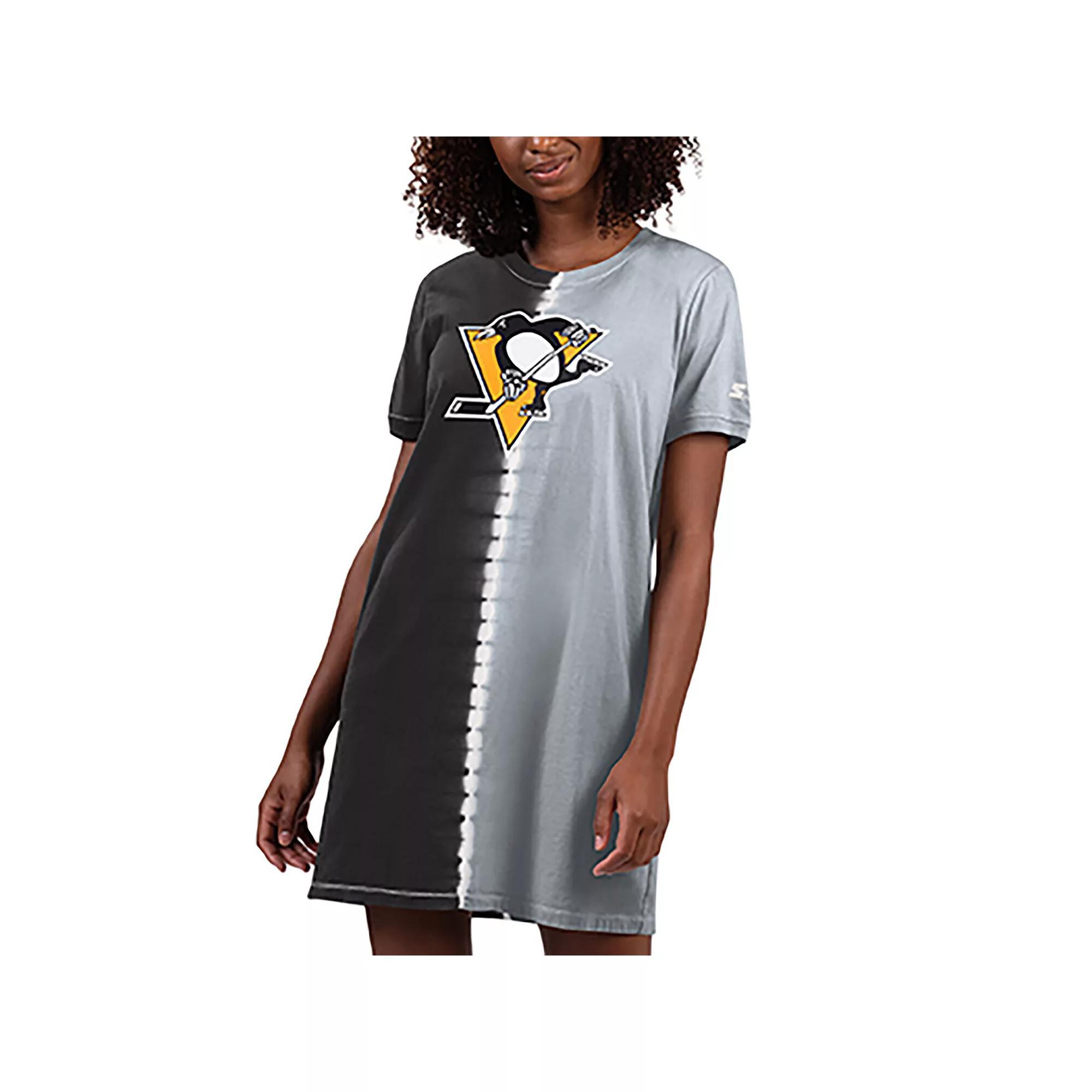 Women's Starter Black Pittsburgh Penguins Ace Tie-Dye Sneaker Dress,  Product Image