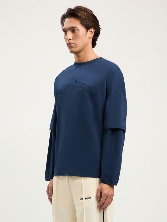 Curved Logo Double Long-Sleeved T-shirt Product Image