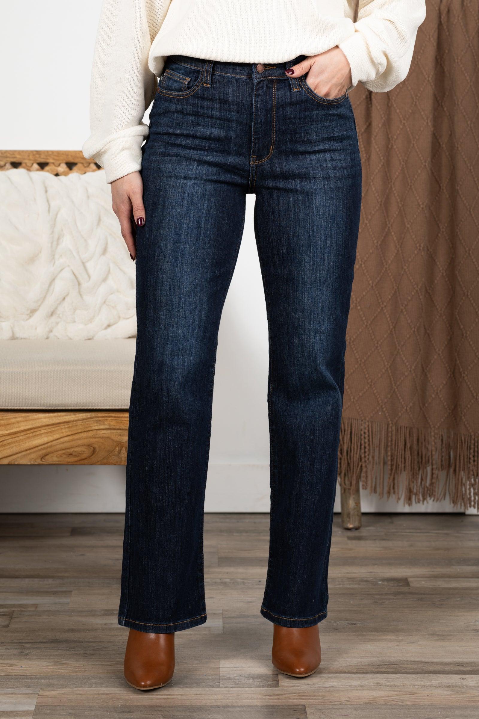 Judy Blue Dark Wash Straight Jeans Product Image