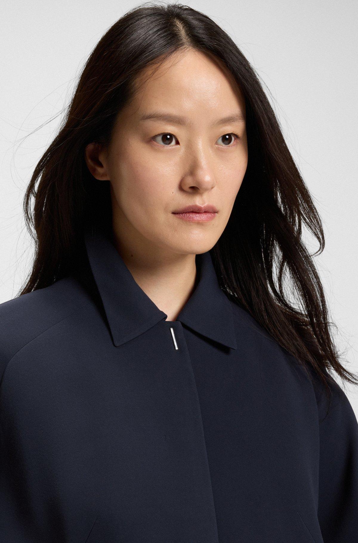 BOSS - Crepe blazer with concealed closure - Dark Blue Product Image