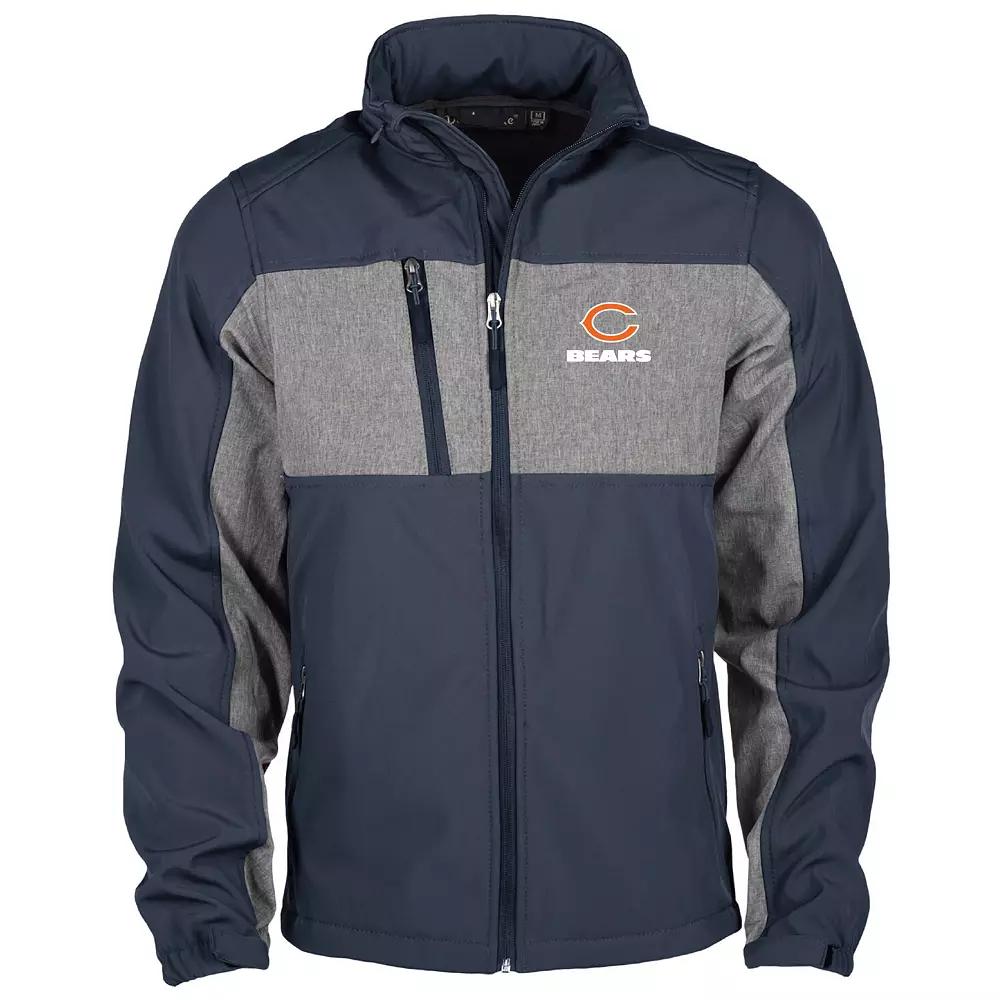 Men's Dunbrooke Navy Chicago Bears Circle Zephyr Softshell Full-Zip Jacket, Size: Large, Blue Product Image