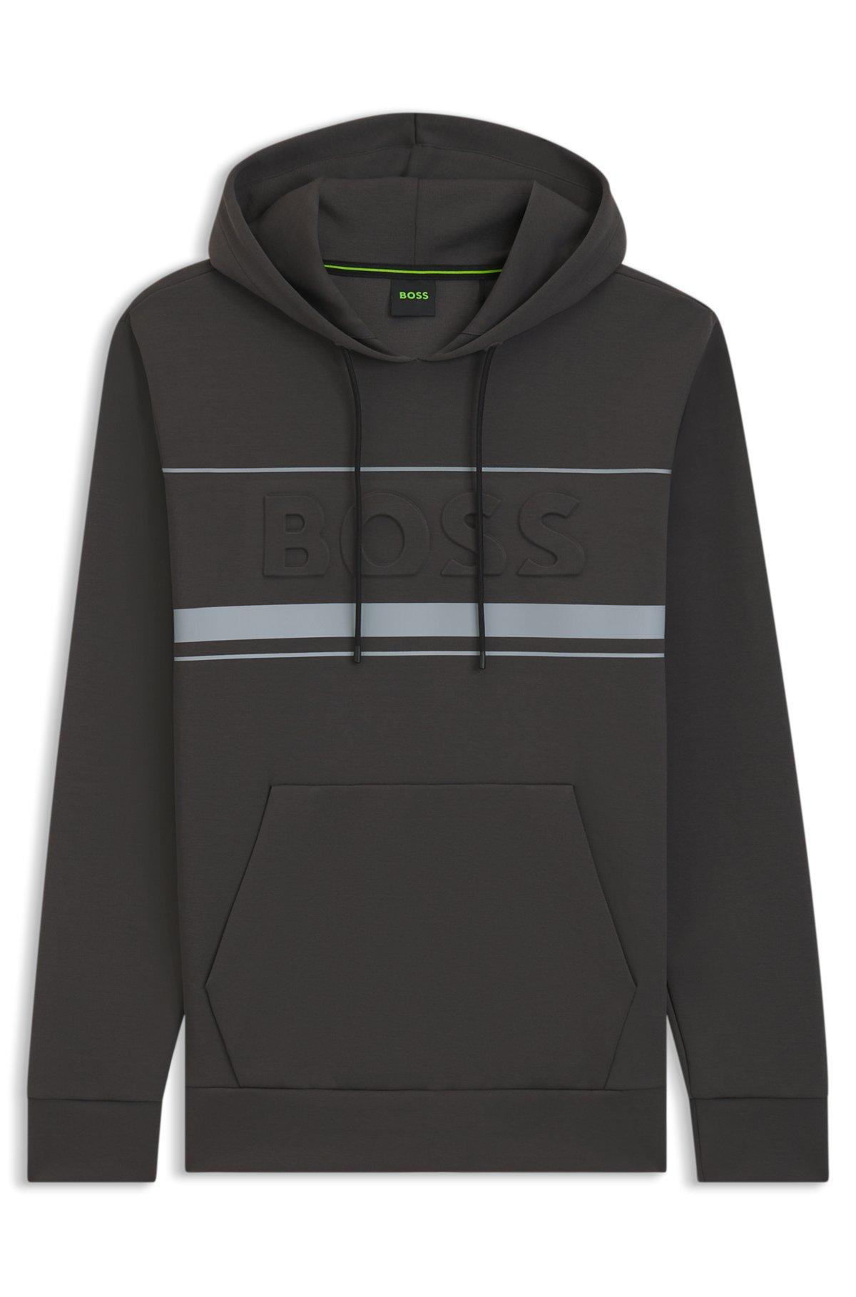 BOSS - Hoodie with stripe details - Dark Grey Product Image