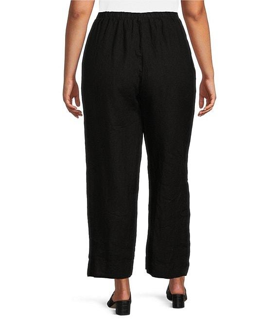 Bryn Walker Plus Size Anka Light Linen Straight Leg Pull-On Pants Product Image