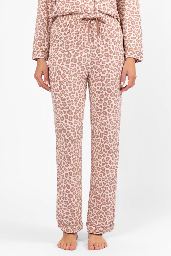 Under The Stars Neutral Leopard Pajama Pants FINAL SALE Product Image