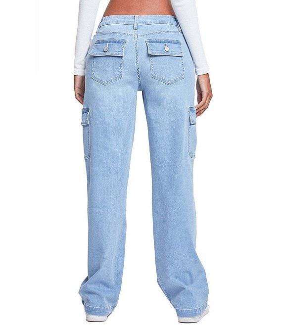 YMI Jeanswear Low Rise Wide Leg Cargo Jeans Product Image