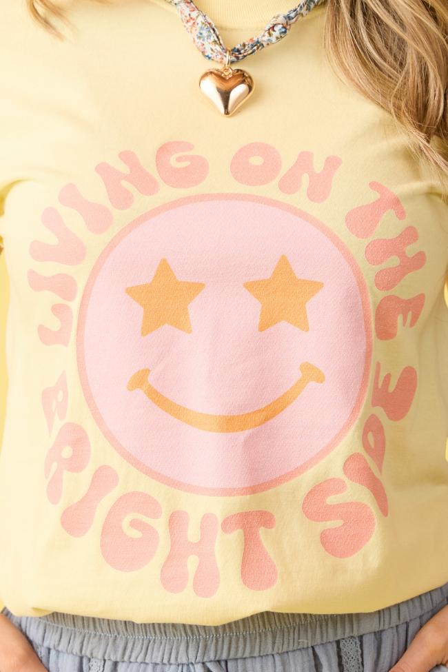Living On The Bright Side Yellow Graphic Tee SALE Product Image