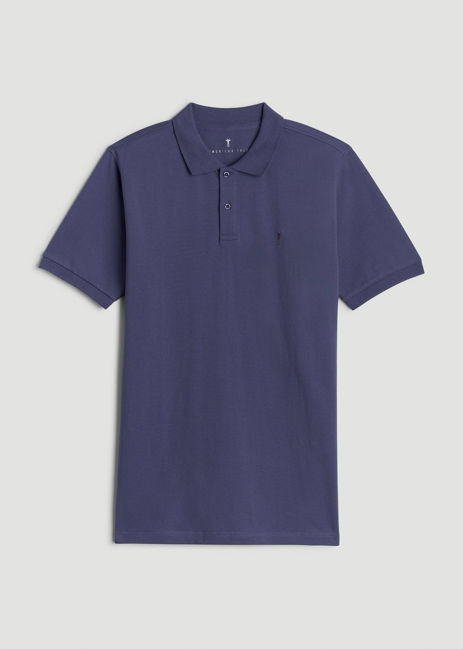 Classic Polo with Embroidered Logo for Tall Men in Future Dusk Male Product Image