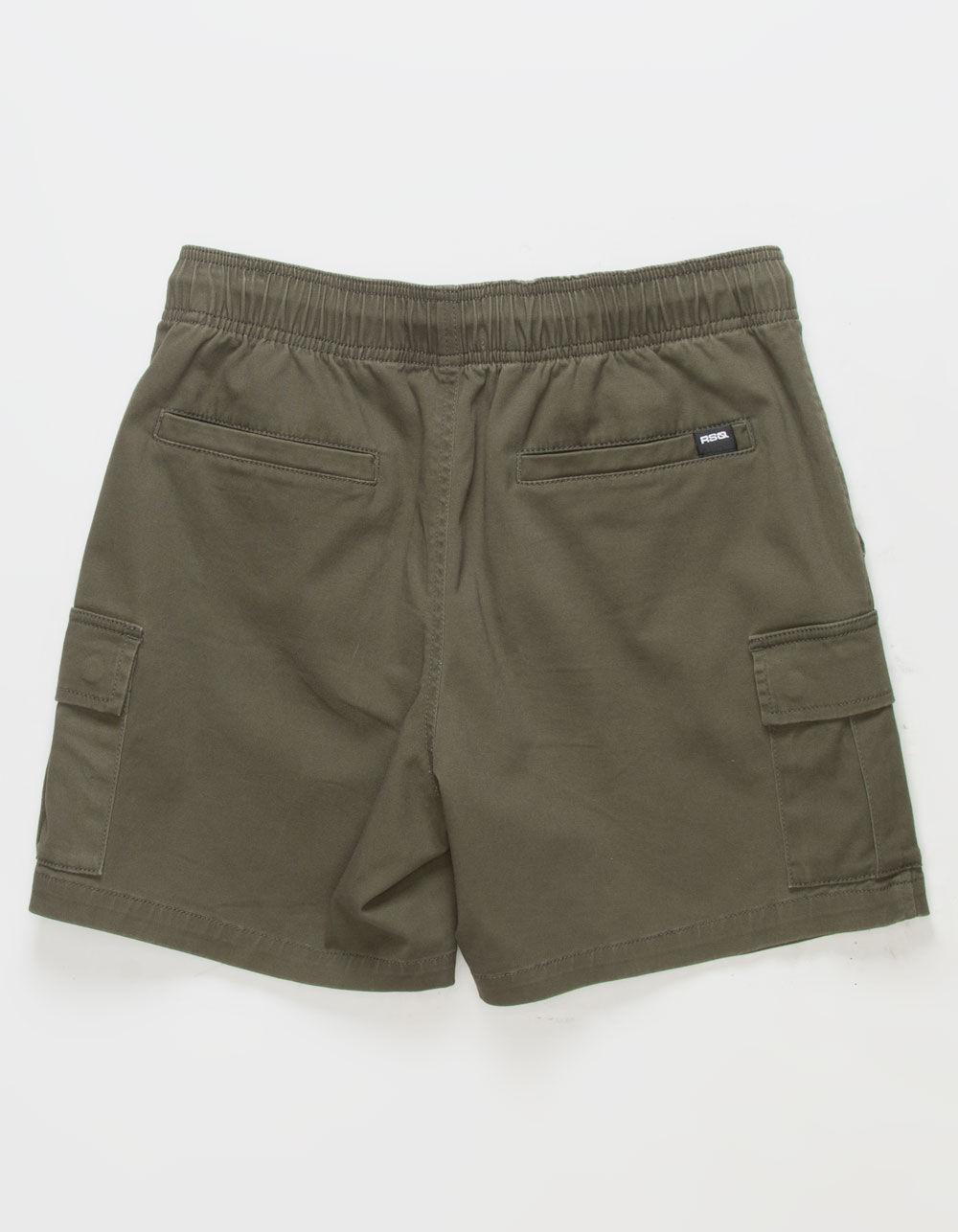 RSQ Mens Cargo Twill Pull On Shorts - DK GREEN Product Image