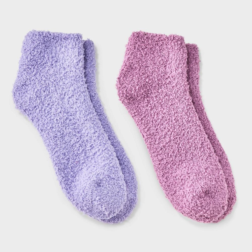 Women's Solid 2pk Cozy Ankle Socks - Auden™ Mint/Ivory 4-10: Recycled Polyester, Spandex, Knit, Tagless, Machine Washable Product Image