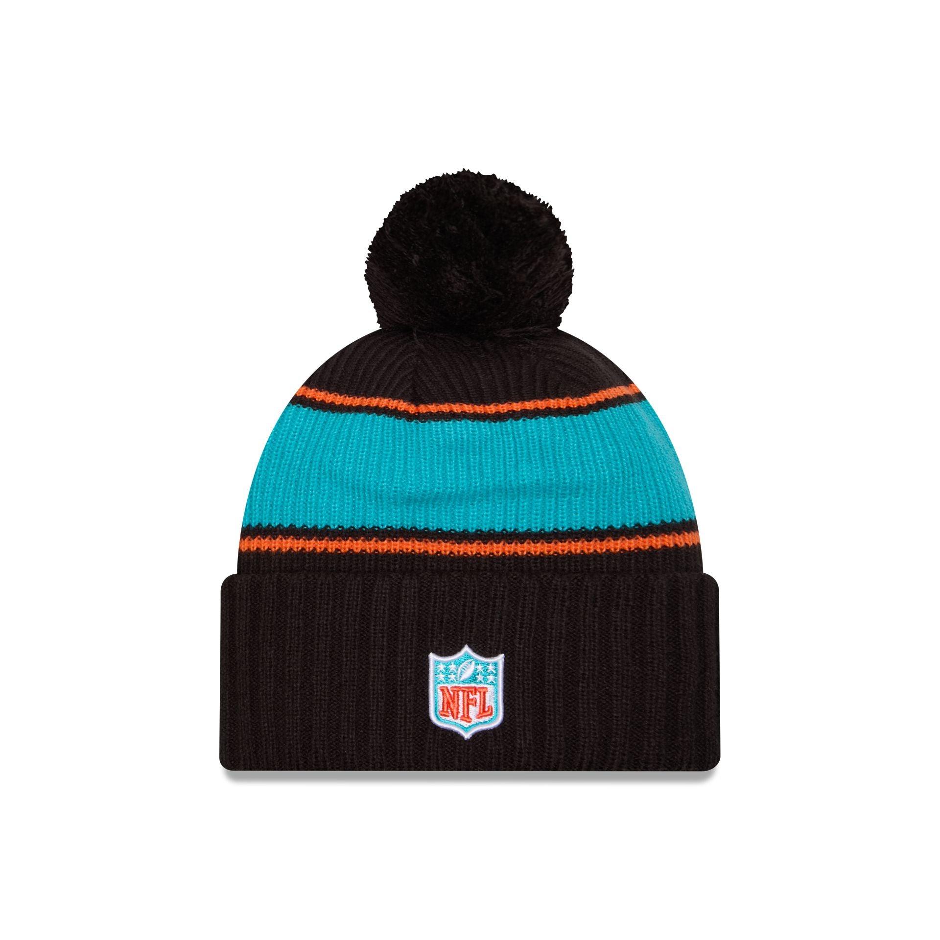 Miami Dolphins 2024 Cold Weather Black Pom Knit Hat Male Product Image