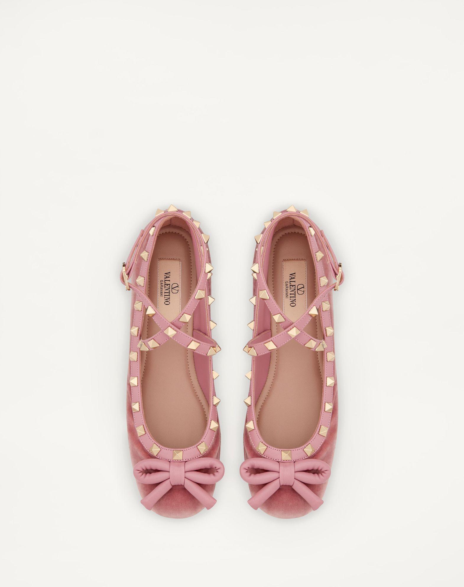 Rockstud Velvet Ballerina Product Image