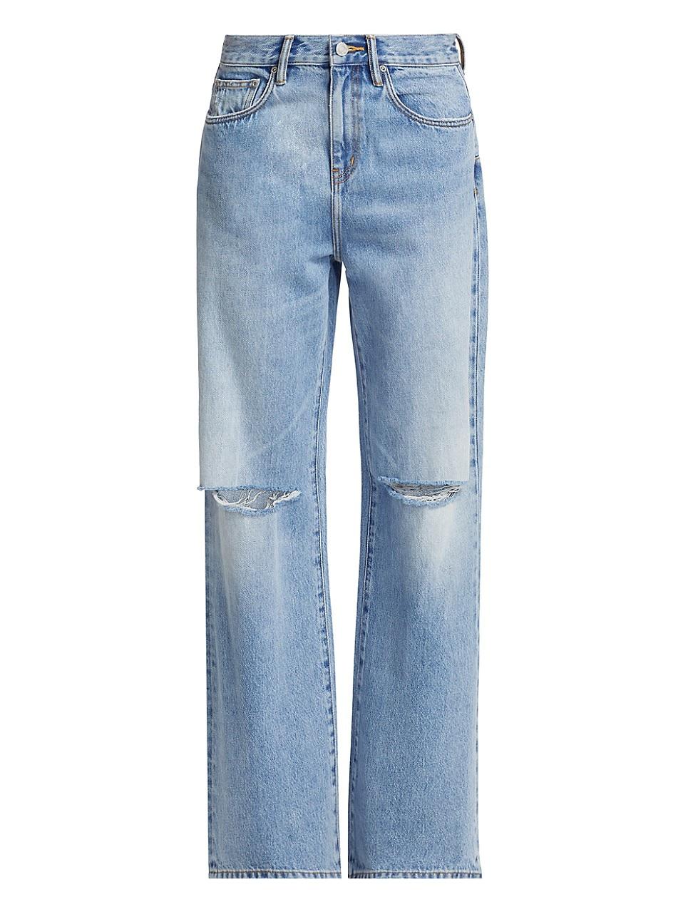 Womens 90s High-Rise Distressed Jeans Product Image