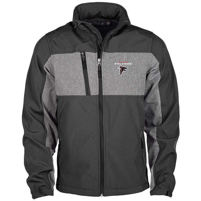 Men's Dunbrooke Black Atlanta Falcons Circle Zephyr Softshell Full-Zip Jacket, Size: Small Product Image